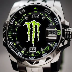 A watch with the monster energy logo