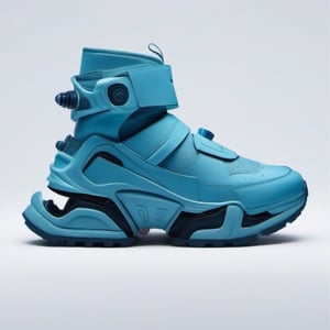 blue and aqua robotic sneakers