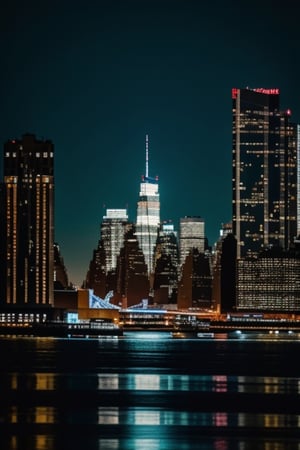 An image of New York City at night