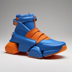 blue and orange robotic sneakers