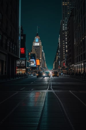 An image of New York City at night