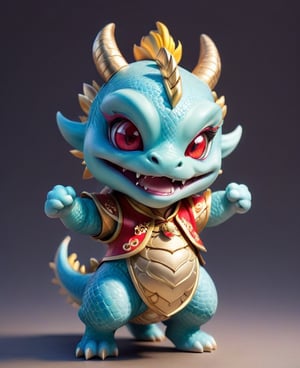 (((Hold fist)))
Laugh, be happy, smile showing teeth
((cute eyes)) ((round eyes)) (((chubby dragon)))
Chibi light blue and light gold Chinese dragon with golden horns, Chinese dragon head, 
Red and gold cheongsam vest, yellow eyes  
minimalist design, BIG EYES,BIG Anime EYES,CHIBI, Q version