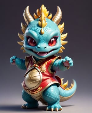  (((Hold fist)))
Laugh, be happy, smile showing teeth
((cute eyes)) ((round eyes)) (((chubby dragon)))
Chibi light blue and light gold Chinese dragon with golden horns, Chinese dragon head, 
Red and gold cheongsam vest, yellow eyes  
minimalist design, BIG EYES,BIG Anime EYES,CHIBI, Q version