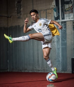 Realistic, handsome men,Soccer Players,dark blue and yellow jersey,man