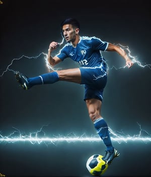 Realistic, handsome men,Soccer Players,dark blue and yellow jersey,man,DonMl1ghtning,photorealistic