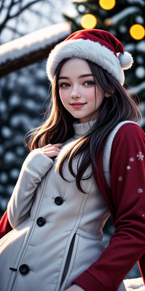 (best quality, masterpiece, ultra detailed, highres, RAW image),
a flat lineart of a beautiful young woman in winter clothes playing in the snow, eye contact,kind smile, lipgloss, with long flowy hair, Christmas, warm vibes, joyful, bliss, a cardinal-bird, winterscape, christmas ornament, scenary, ❄️,  🎄,  🎁, 
From below, natural light, cinematic, ultrarealistic, hyperdetailed, bokeh, depth of field,a ncg,,,,,<lora:659111690174031528:1.0>