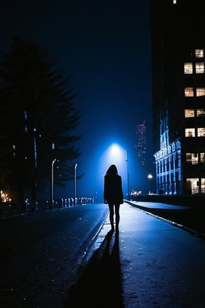 A young girl, moonlit silhouette, wandering through the night, BREAK dim city streets, flickering neon lights, distant skyscrapers, BREAK mysterious, melancholic, BREAK Noir styled comic, bold and contrasted, BREAK diffused city glow, harsh shadows, low angle perspective, lens flares, BREAK Intricately illustrated, high fidelity, 8K