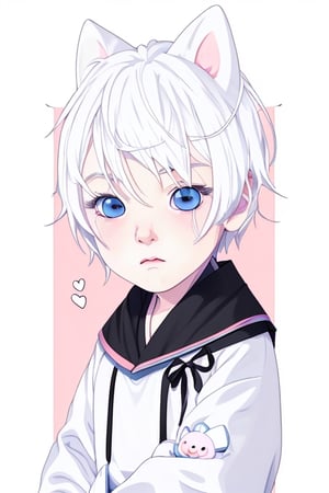 anime character with white hair and black and light blue eyes, mini cute style, doge, realistic cute girl painting, cooky, boy, traditional_japanese_clothes, telegram sticker, aliased, child, painttoolsai, shark, :: nixri, boy with neutral face, squishy
