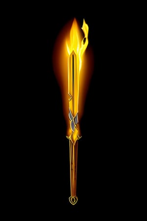 Flame, cool, burning,(A sword),(masterpiece),(best quality),(ultra-detailed)Game ICON, masterpieces, HDTransparent background, 3D rendering2D, Blender cycle, Volume light,No human, objectification, fantasy, futuristic style,cyberpunk, light effect, pendant, structured, high-definition, game icon,Chinoiserie, (2d), black background,sword