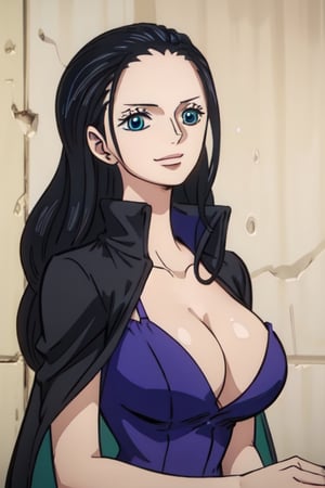 High Definition, 300 Dpi, 4k, beautiful, brunette, long hair, nico robin one piece, attractive, adorable, happy expression, cleavage large breast, best quality, MASTERPIECE, NicoRobin,NicoRobin,wlop,One piece style