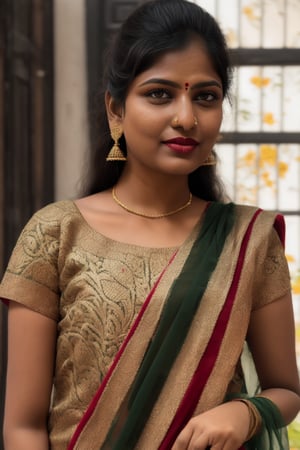 Full portrait of beautiful Indian woman in white colour kurti, Indian flag tricolour dupatta , glamorous bold makeup, vibrant red detailed lips, beautiful eyes, elegant pose, ultra realistic, 8k, realistic, cinematic lighting, looking at camera ,hyper detail ,happy looks,Praval,photorealistic, housewife, bright white skin,salwar, <your_color> dress, embroidery,wearing wrenchpjbss, shoulder length hair 