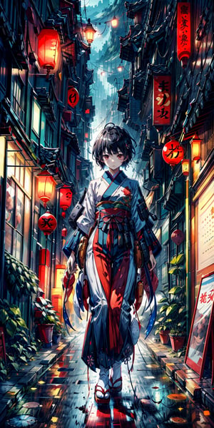 (straight_shota), full body, futuristic_long_traditional_japanese_clothes, Highly detailed, High Quality, Masterpiece,