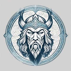 Logo design of the norse god Skadi, icy , viking, rustic, vector art, high_resolution, battle, shout