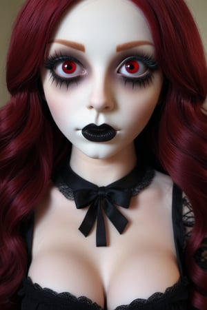 instgirl instagram girl, red hair, creepy victirian doll like features