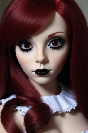 instgirl instagram girl, red hair, creepy victirian doll like features