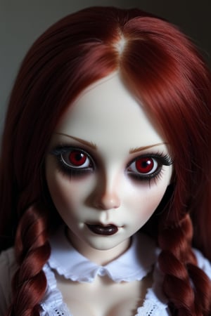 instgirl instagram girl, red hair, creepy victirian doll like features