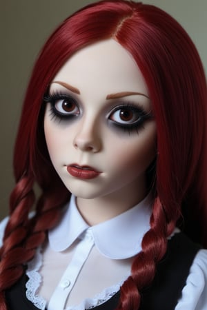 instgirl instagram girl, red hair, creepy victirian doll like features