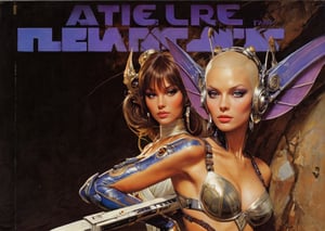 art by Masamune Shirow, art by J.C. Leyendecker, art by simon bisley, art by ralph steadman, a masterpiece, stunning beauty, hyper-realistic oil painting, star wars alien creatures, a portrait picture, incredible detail, fantasy portrait, smooth skin,  kaleidoscope graffiti background, Vogue, artint, frutiger, 