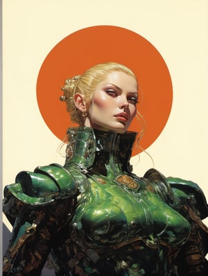 art by Masamune Shirow, art by J.C. Leyendecker, art by simon bisley, a masterpiece, stunning beauty, hyper-realistic oil painting, a stasr wars male alien character, green skin, loose clothing, a side portrait picture, incredible detail, 