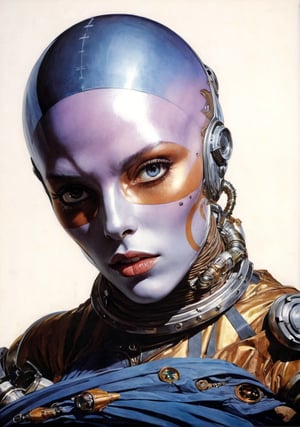 art by Masamune Shirow, art by J.C. Leyendecker, art by simon bisley, art by ralph steadman, a masterpiece, stunning beauty, hyper-realistic oil painting, star wars alien creatures, a portrait picture, incredible detail, fantasy portrait, alien skin, breathing apparatus, scales, gills, , kaleidoscope graffiti background,