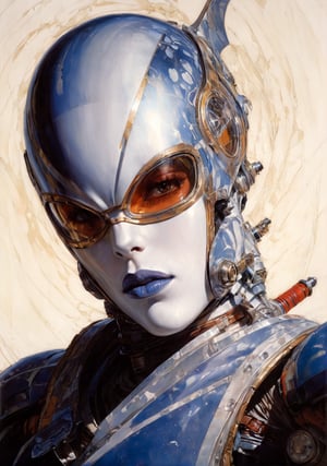 art by Masamune Shirow, art by J.C. Leyendecker, art by simon bisley, art by ralph steadman, a masterpiece, stunning beauty, hyper-realistic oil painting, star wars alien creatures, a portrait picture, incredible detail, fantasy portrait, alien skin, breathing apparatus, scales, gills, , kaleidoscope graffiti background,