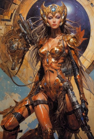 art by Masamune Shirow, art by J.C. Leyendecker, art by simon bisley, art by ralph steadman, a masterpiece, stunning beauty, hyper-realistic oil painting, star wars alien creatures, a portrait picture, incredible detail, fantasy portrait, smooth skin,  kaleidoscope graffiti background,