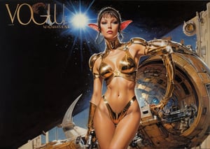 art by Masamune Shirow, art by J.C. Leyendecker, art by simon bisley, art by ralph steadman, a masterpiece, stunning beauty, hyper-realistic oil painting, star wars alien creatures, a portrait picture, incredible detail, fantasy portrait, smooth skin,  kaleidoscope graffiti background, Vogue, artint, frutiger, 