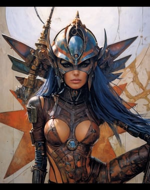 art by Masamune Shirow, art by J.C. Leyendecker, art by simon bisley, art by ralph steadman, a masterpiece, stunning beauty, hyper-realistic oil painting, star wars alien creatures, a portrait picture, incredible detail, fantasy portrait, smooth skin,  kaleidoscope graffiti background, Vogue, artint, frutiger, 