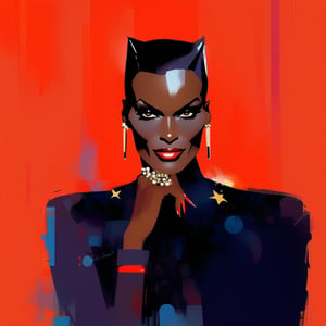 portrait of grace jones , art by Pascal Campion, art by Tony allain, 