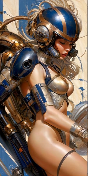 art by Masamune Shirow, art by J.C. Leyendecker, art by simon bisley, art by ralph steadman, a masterpiece, stunning beauty, hyper-realistic oil painting, star wars alien creatures, a portrait picture, incredible detail, fantasy portrait, alien skin, breathing apparatus, fish like skin, eel like noses, blue graffiti background, mouth closed, 
