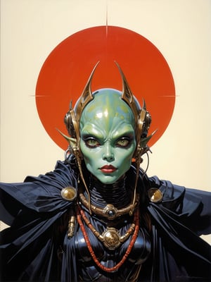 art by Masamune Shirow, art by J.C. Leyendecker, art by simon bisley, a masterpiece, stunning beauty, hyper-realistic oil painting, a star wars alien creature,  loose clothing, a portrait picture, incredible detail, 