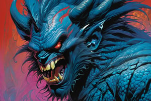 close up of the mans face, a sexy black african mans arm and shoulder, man is staring screaming at the viewer, raging, long hair, the arm and shoulder are covered in a very detailed intricate red and blue dragon tattoo that is protruding outfrom the skin, coming alive, its screaming, scratching, similar to dragon tattoo by Boris Vallejo, slowly you see the small dragon tattoo in parts is coming out of the skin and becoming a real version of the tattoo, sticking out, scales, extended claws, spit, spittle, blood drops, 16K, movie still, cinematic, ,omatsuri,DonMn1ghtm4reXL,DonMWr41thXL ,Acidmelt