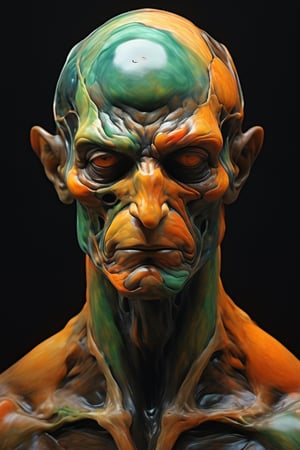 sculpture by Michelangelo , a cube shaped head, stunning beauty, hyper-realistic oil painting, vibrant colors, dark chiarascuro lighting, a telephoto shot, 1000mm lens, f2,8,Vogue,more detail XL