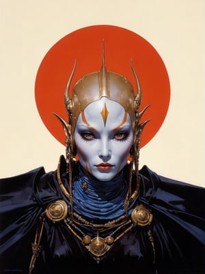 art by Masamune Shirow, art by J.C. Leyendecker, art by simon bisley, a masterpiece, stunning beauty, hyper-realistic oil painting, a star wars alien creature,  loose clothing, a portrait picture, incredible detail, 