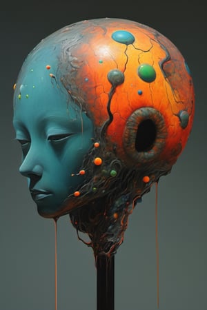 art by yashitomo nara, a cube shaped head, stunning beauty, hyper-realistic oil painting, vibrant colors, dark chiarascuro lighting, a telephoto shot, 1000mm lens, f2,8,Vogue,more detail XL