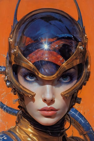 art by Masamune Shirow, art by J.C. Leyendecker, art by simon bisley, art by ralph steadman, a masterpiece, stunning beauty, hyper-realistic oil painting, star wars alien creatures, a portrait picture, incredible detail, fantasy portrait, alien skin, breathing apparatus, fish like skin, eel like noses, blue graffiti background,