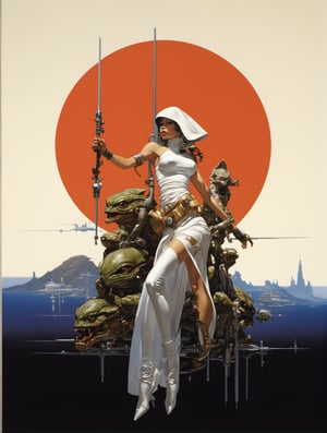 art by Masamune Shirow, art by J.C. Leyendecker, art by simon bisley, a masterpiece, stunning beauty, hyper-realistic oil painting, a star wars alien creature,  loose clothing, a portrait picture, incredible detail, 