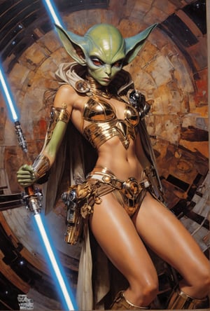 art by Masamune Shirow, art by J.C. Leyendecker, art by simon bisley, art by ralph steadman, a masterpiece, stunning beauty, hyper-realistic oil painting, star wars alien creatures, a portrait picture, incredible detail, fantasy portrait, smooth skin,  kaleidoscope graffiti background,