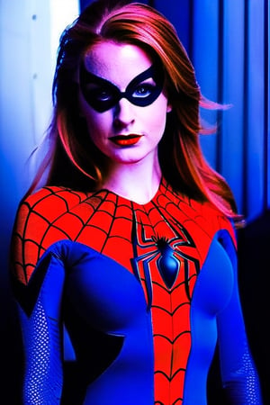 big breast girl in spiderman cosply