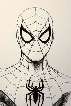 spiderman, pencil draw