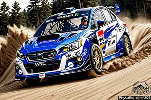 ((masterpiece, best quality, hyper detailed, insanely detailed, beautiful, ultra realistic photo, photorealistic, raw photo, realism)),
BREAK
A Subaru blue Impreza WRX-STI "WRC2008 MODEL" drifting on a sand course and turning a corner during a WRC car race.
The main sponsor logo is in yellow and says "Rasman045".
There are other sponsor logos but they are smaller than the main one,