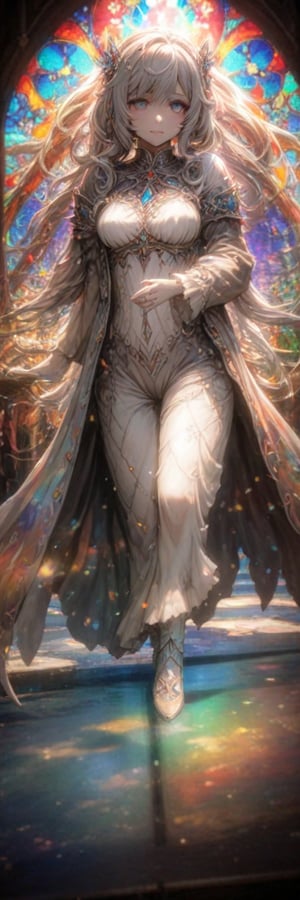 (masterpiece:1.2), (best quality:1.2),  (very aesthetic:1.2), (absurdres:1.2), (detailed background), newest, ((SFW)), ((ultra detailed face)), 
BREAK
Anime-style, Alphonse Mucha-style design. Girl standing in front of a large stained-glass windowvolumetric lighting style,Hiori Light Art, Backlight,AddXL