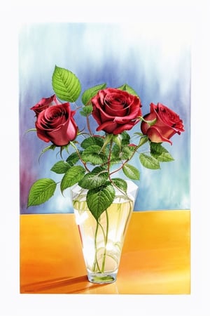 roses in a crystal vase