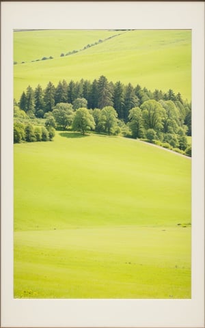 Landscape photography 8k, bright sunny day, in the foreground of the meadow, on the horizon of a dark forest