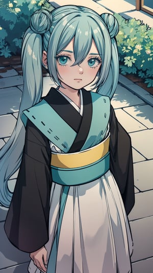 (masterpiece, best quality), ray tracing, absurdres,hatsune miku, aino,, 1girl, hanfu, solo, twintails, aqua eyes,aqua hair, hair bun, red ribbon,hair between eyes,long hair, double bun, shawl, looking at viewer,, sash, dress, hagoromo,outdoors,,blush,, ,
