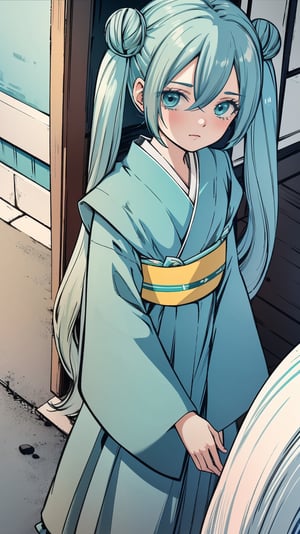 (masterpiece, best quality), ray tracing, absurdres,hatsune miku, aino,, 1girl, hanfu, solo, twintails, aqua eyes,aqua hair, hair bun, red ribbon,hair between eyes,long hair, double bun, shawl, looking at viewer,, sash, dress, hagoromo,outdoors,,blush,, ,
