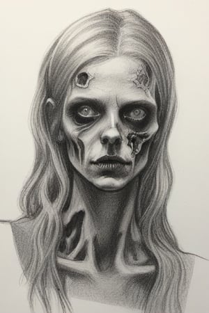 zombie, pencil draw