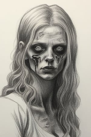 zombie, pencil draw