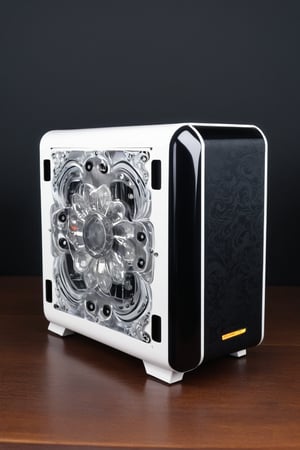 PC case, mini PC, sff case, horizontal case, mini itx, modding PC case, artdeko style, black, white, rgb, vintage, vinyl