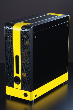 PC case, mini PC, sff case, mini itx, modding PC case, artdeko style, black, yellow, rgb, vintage, vinyl